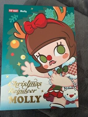 POP MART Molly Christmas Reindeer Figure - Brown & Red